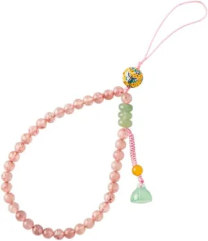 Exquisite Style Phone Lanyard Beaded Mobile Phone Strap with Agate Lotus Seedpod Versatile Wrist Decoration and Key Holder for Cellphones and Accessories