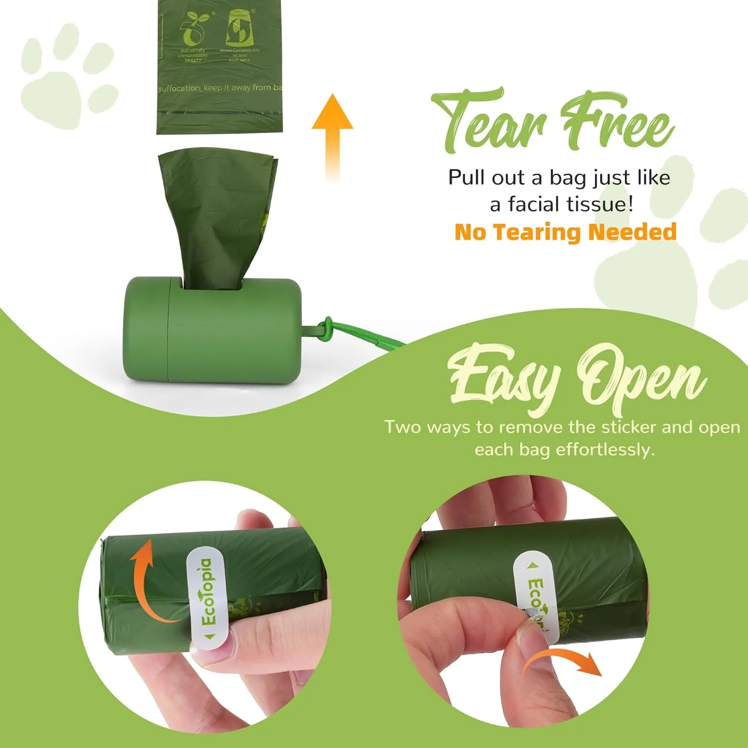 Extra 20% Thicker Dog Poop Bags (No Tearing Needed),100% Certified Biodegradable Poop Bags for Dogs,Compostable Dog Waste Bags,Cat Litter Bags,ASTM D6400 & EN 13432 Compliant,120 Bags,Dark Green