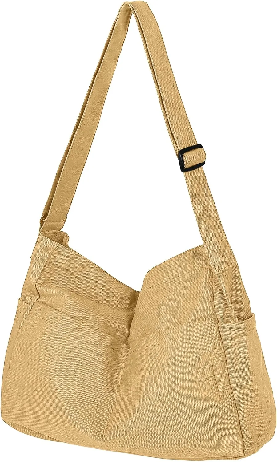 Extra Large Canvas Crossbody Tote Bag with Pockets for Women and Men, Shoulder Hobo Messenger Bags for Work and Travel