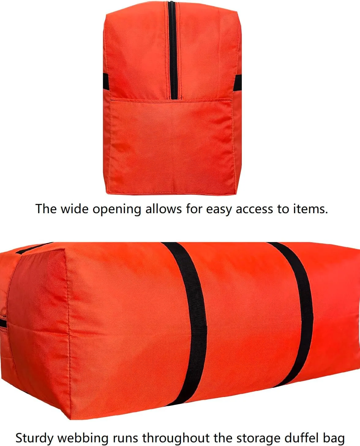 Extra Large Storage Duffle Bag with Zippers and Handles, Big Foldable Duffle Bag for Travel