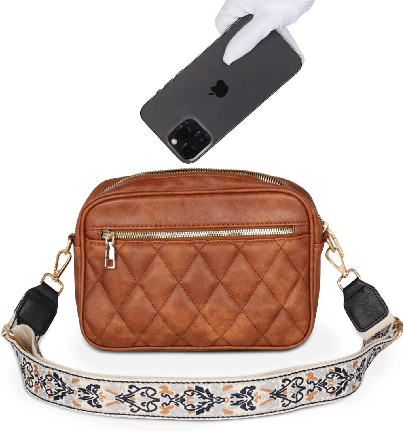 EXTREE crossbody Bags for Women,Trendy Shoulder Vegan Leather Handbags, Satchel Purse with Adjustable Wide Vintage Strap