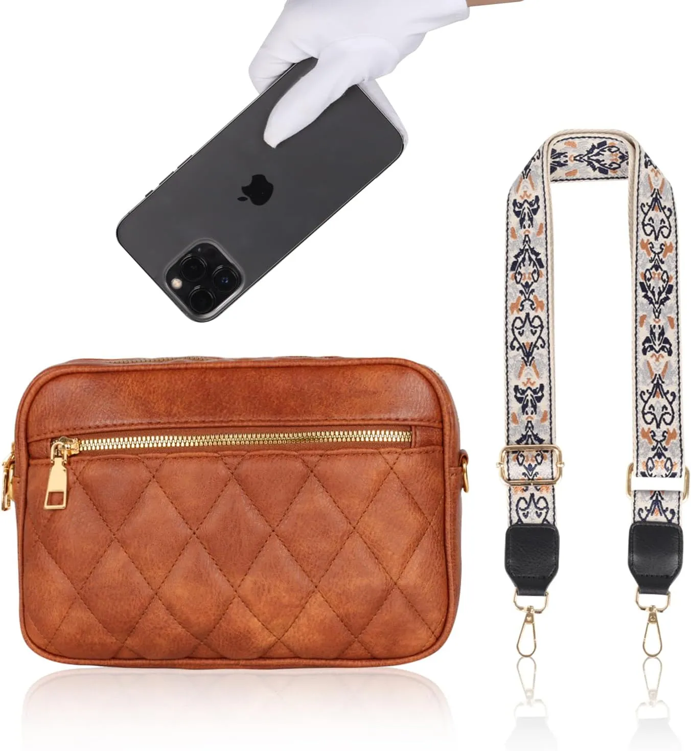 EXTREE crossbody Bags for Women,Trendy Shoulder Vegan Leather Handbags, Satchel Purse with Adjustable Wide Vintage Strap