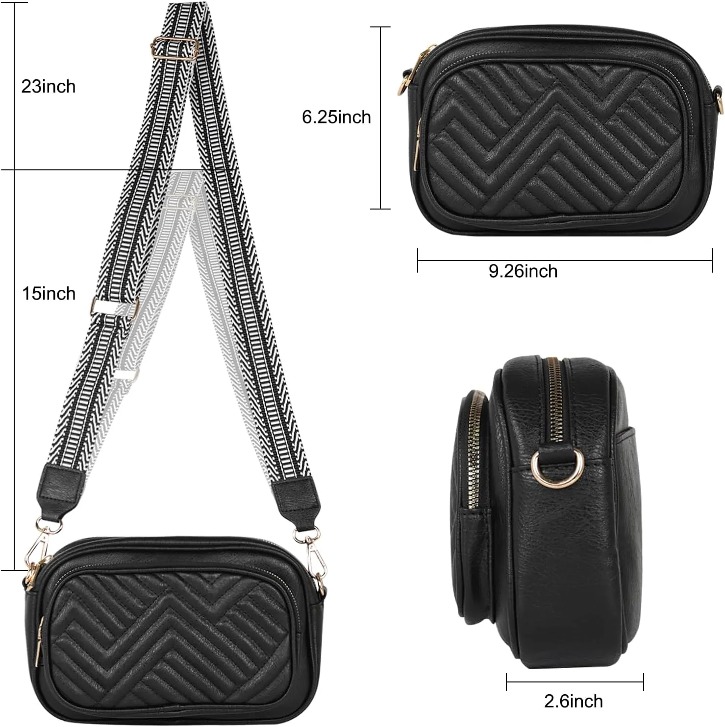 EXTREE crossbody Bags for Women,Trendy Shoulder Vegan Leather Handbags, Satchel Purse with Adjustable Wide Vintage Strap