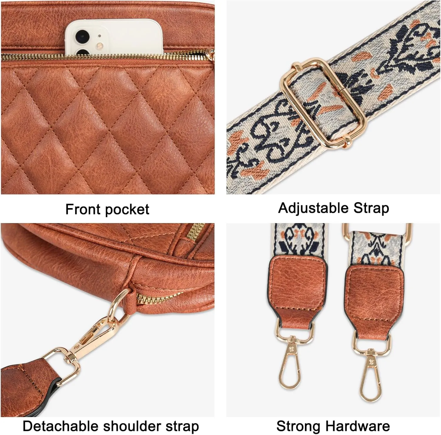 EXTREE crossbody Bags for Women,Trendy Shoulder Vegan Leather Handbags, Satchel Purse with Adjustable Wide Vintage Strap