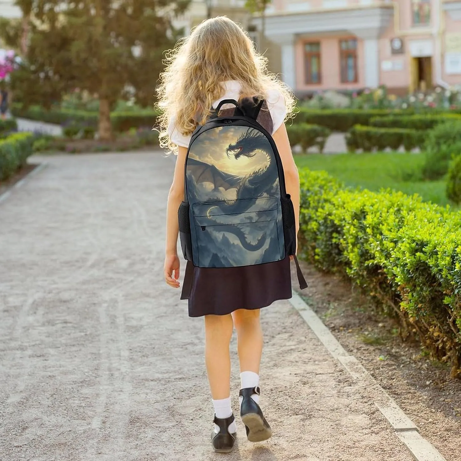 Fantasy Dragon Art Rucksacks Lightweight Multipurpose Anti-Theft Shoulder Bag Large Capacity Business Computer Bag With Smooth Zippers