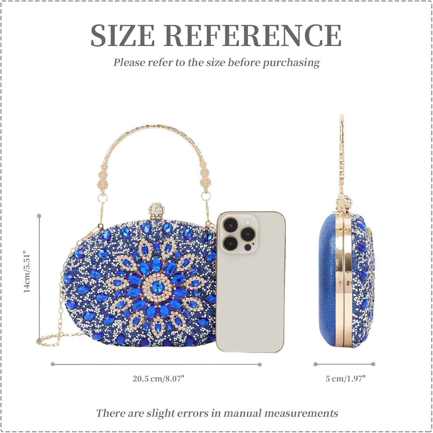 Fecialy Clutch Purses for Women Evening Bag Crystal Handbag Luxury Rhinestone Clutch for Wedding Party