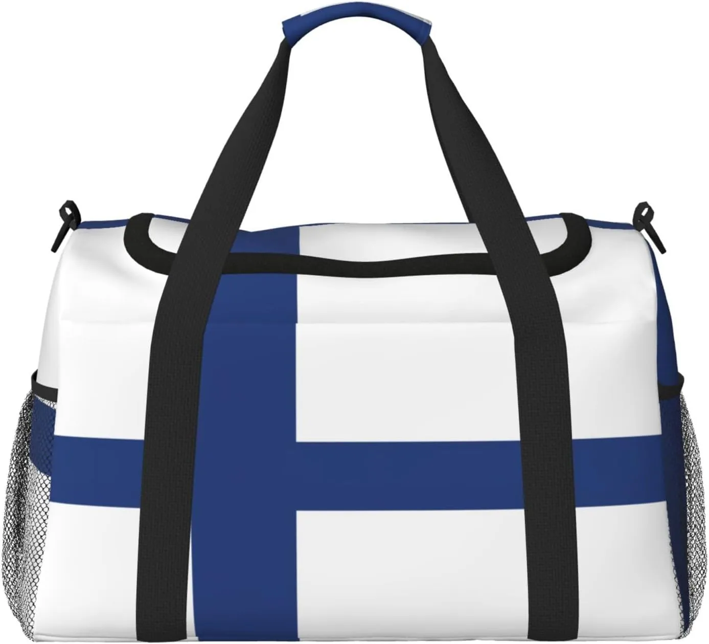 Finnish flag print Carry on Bag Underseat Personal Item Bag Travel Duffel Bag Gym Carry On Sports Bag
