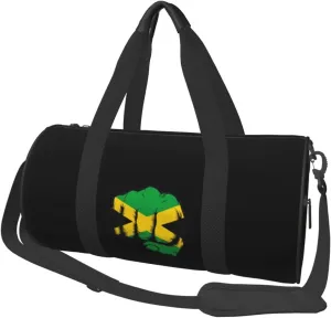 Flag of Jamaica Fist Power Convertible Garment Bag with Shoulder Strap, Carry on Garment Duffel Bag for Men Women - Rolling Foldable for Travel Luggage Bags (Black)