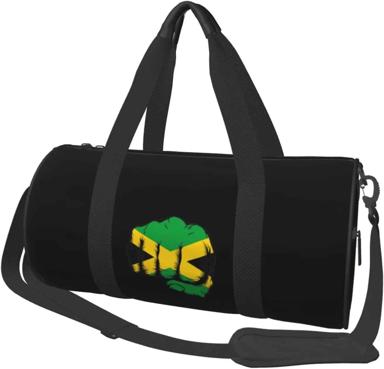 Flag of Jamaica Fist Power Convertible Garment Bag with Shoulder Strap, Carry on Garment Duffel Bag for Men Women - Rolling Foldable for Travel Luggage Bags (Black)