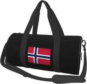 Flag of Norway Convertible Garment Bag with Shoulder Strap, Carry on Garment Duffel Bag for Men Women - Rolling Foldable for Travel Luggage Bags (Black)