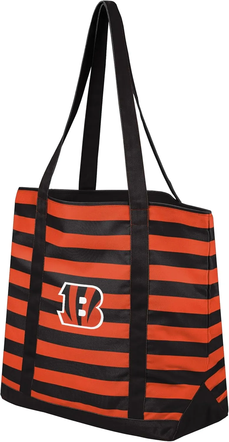 FOCO NFL Team Logo Stripe Canvas Tote Bag