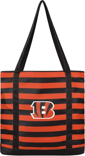 FOCO NFL Team Logo Stripe Canvas Tote Bag