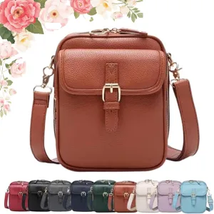 Forcipower Crossbody Bag, Collaboraten1 Crossbody Leather Bag, Urvashi Mini Anti Theft Shoulder Bag with 10 Card Slots