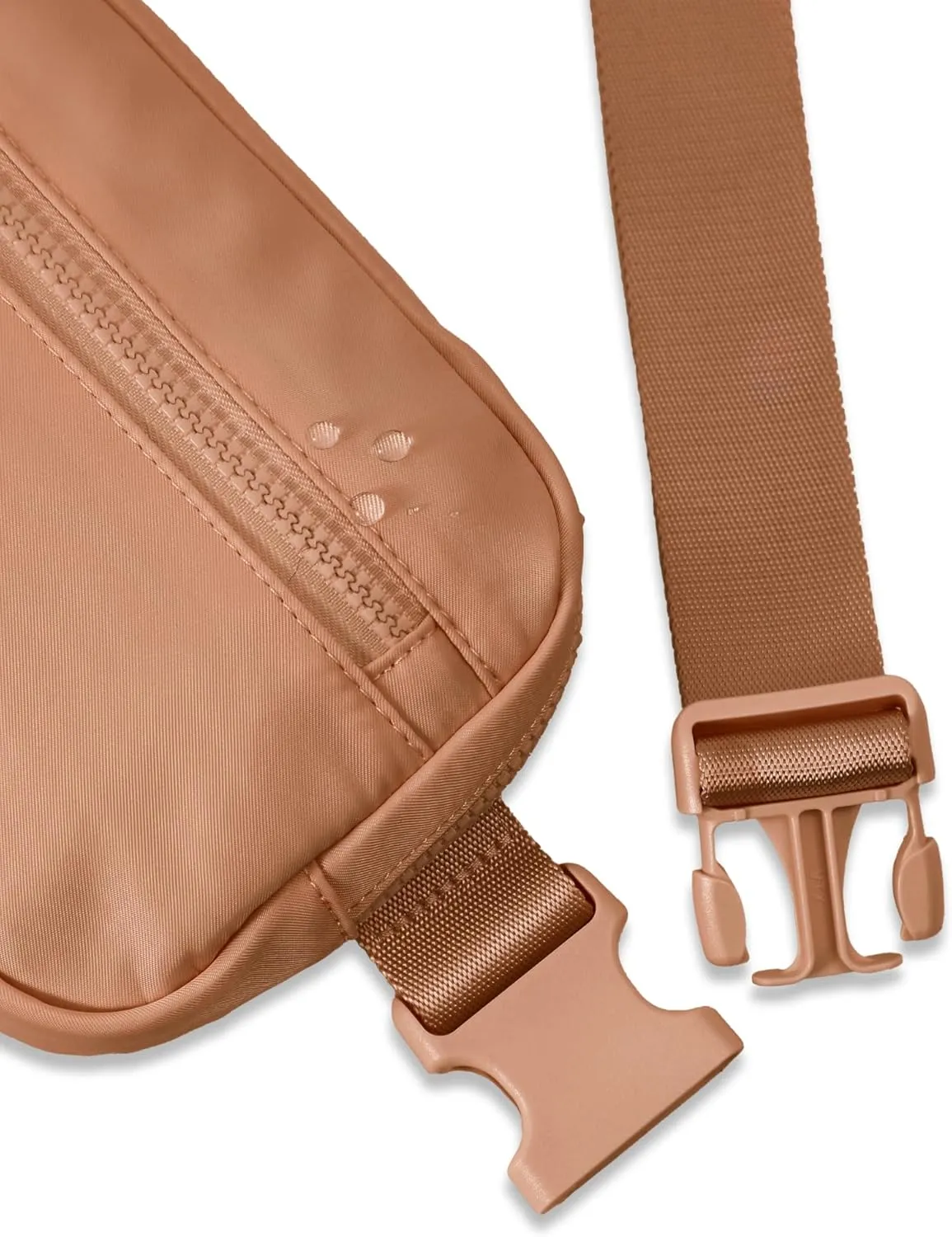 FORZAROCKET Essential Belt Bag w/Long Strap 70" & Front Zip Pocket – Crossbody Bag w/Extended Strap – Fanny Pack for Women Men – Two-Way Zipper Sling Bag – Travel & Plus Size Friendly, Caramel