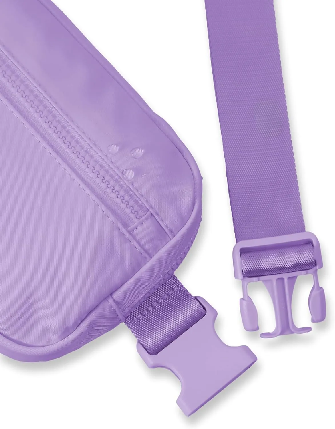 FORZAROCKET Essential Belt Bag w/Long Strap 70" & Front Zip Pocket – Crossbody Bag w/Extended Strap – Fanny Pack for Women Men – Two-Way Zipper Sling Bag – Travel & Plus Size Friendly, Cloud Purple