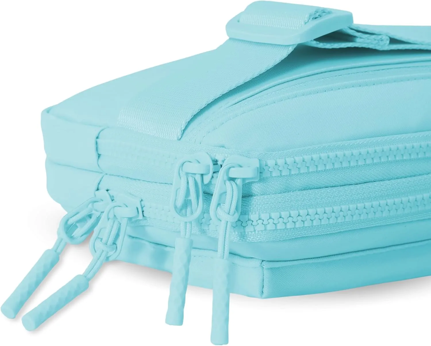 FORZAROCKET Essential  Belt Bag w/Long Strap 70" – Double Compartment – Crossbody Bag w/Extended Strap – Fanny Pack for Women Men – Two-Way Zipper Sling Bag – Travel & Plus Size Friendly, Icing Blue