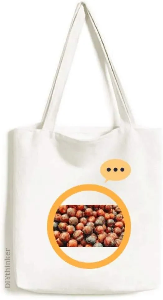 Fresh Temperate Fruit Plum Picture Expression Gift Sack Canvas Tote Shoulder Bag