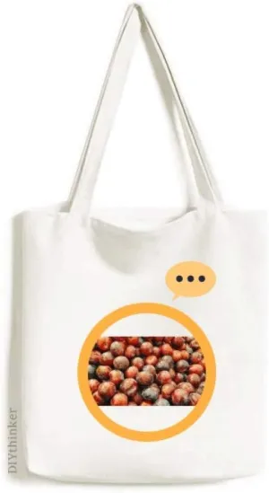 Fresh Temperate Fruit Plum Picture Expression Gift Sack Canvas Tote Shoulder Bag