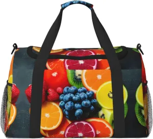 Fruit Rainbow print Weekender Overnight Carry On Bag Gym Luggage Bag Duffel Bag for Travel Women