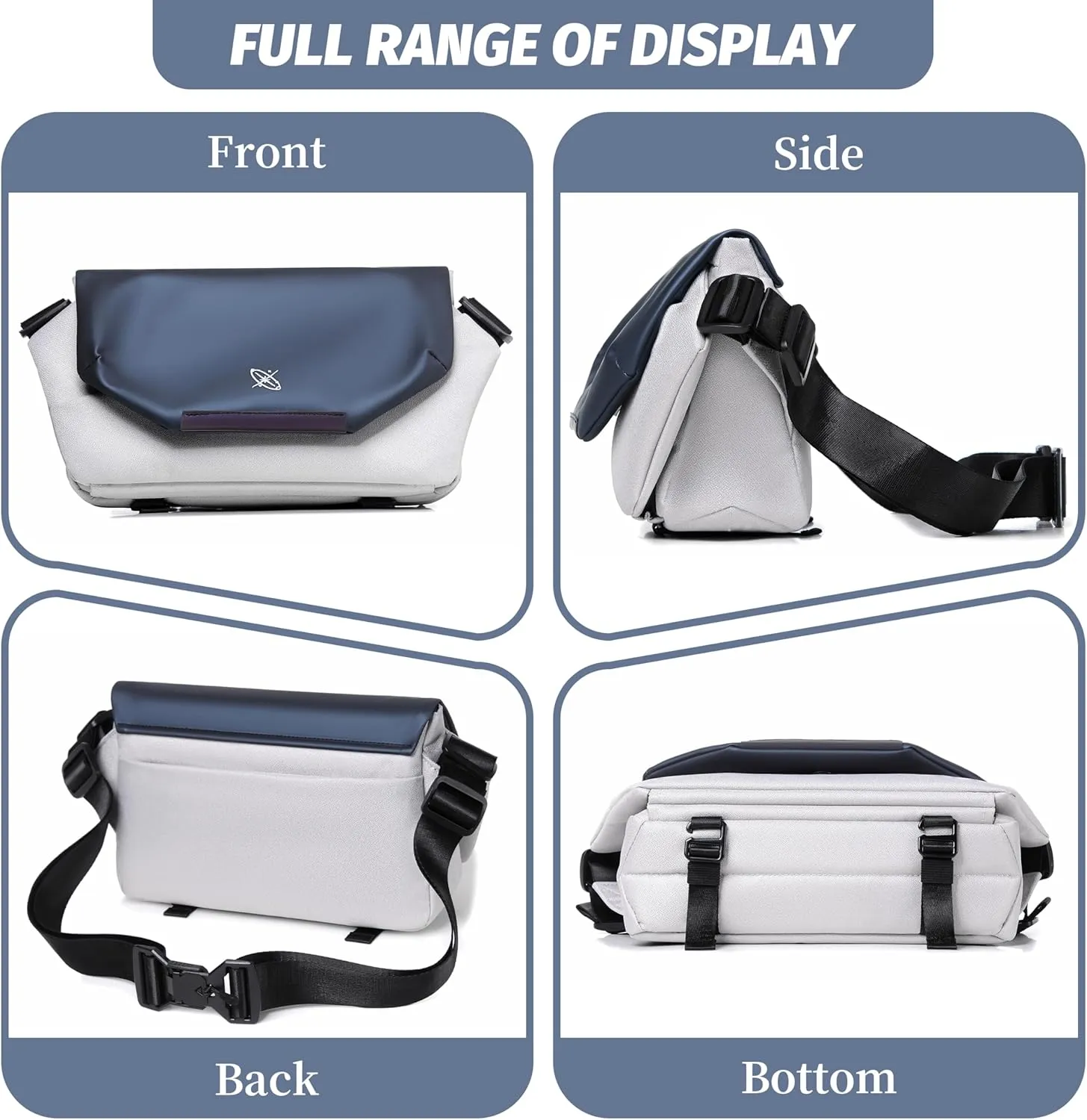 FSD. WG Satchel Messenger Bag for Men Canvas,Business Travel Bag Bookbag Shoulder Bag with Upgraded Feature