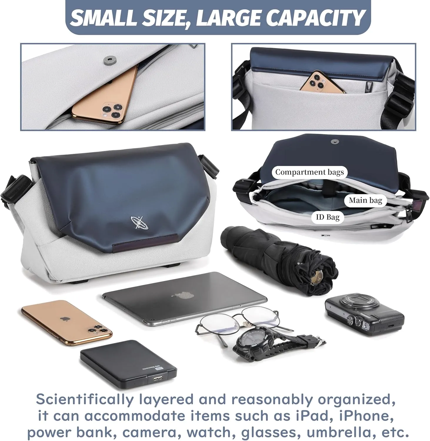 FSD. WG Satchel Messenger Bag for Men Canvas,Business Travel Bag Bookbag Shoulder Bag with Upgraded Feature