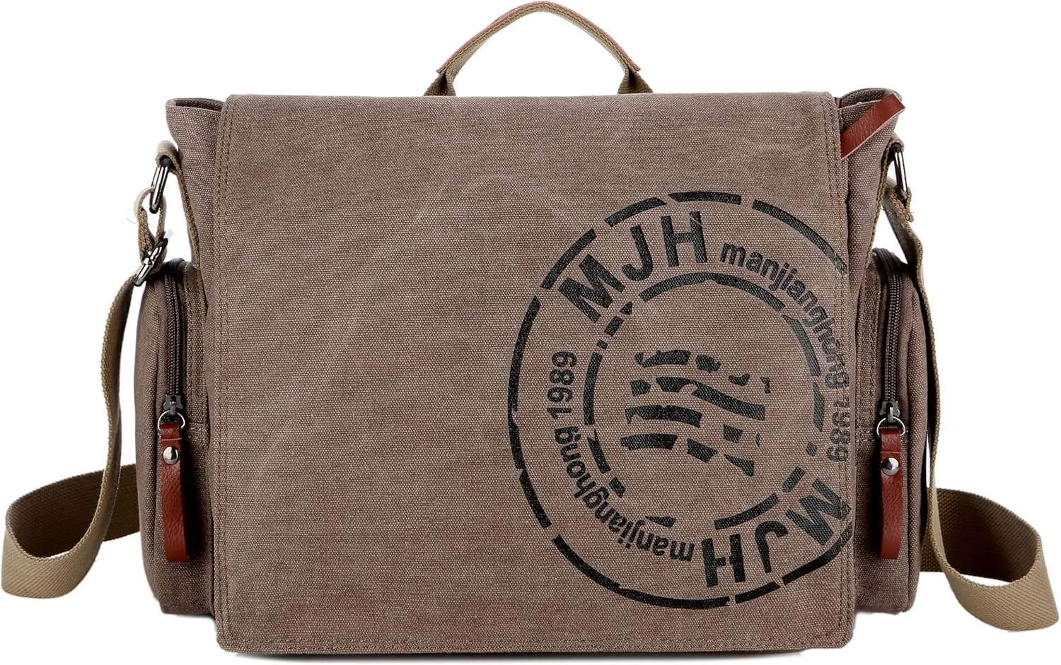 FSD.WG Satchel Messenger Bag for Men Canvas,Travel Shoulder bag 13.5" Laptop Bags