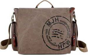 FSD.WG Satchel Messenger Bag for Men Canvas,Travel Shoulder bag 13.5" Laptop Bags