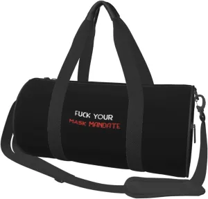 Fuck Your Mask Mandate Convertible Garment Bag with Shoulder Strap, Carry on Garment Duffel Bag for Men Women - Rolling Foldable for Travel Luggage Bags (Black)