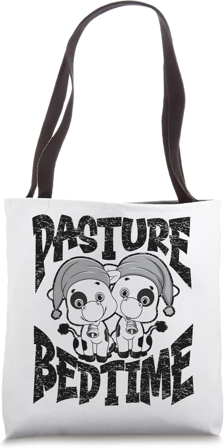 Funny Pasture Bedtime, Cute Animal Lover, Cow Farmer Tote Bag