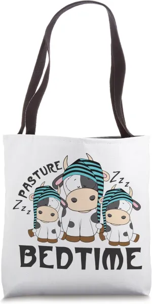 Funny Pasture Bedtime, Cute Animal Lover, Cow Farmer Tote Bag
