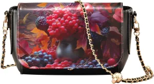 GAIGEO Dark Fall Foliage Medium Shoulder Bag for Women, Crossbody Leather Bag, Womens Leather Crossbody Purse