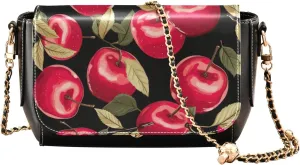 GAIGEO Strawberries Womens Leather Shoulder Bags, Crossbody Leather Bags, Leather Shoulder Purses for Women