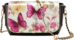 GAIGEO Watercolor of Wild Flowers Womans Shoulder Bag, Leather Crossbody Purses, Leather Crossbody Bag for Women