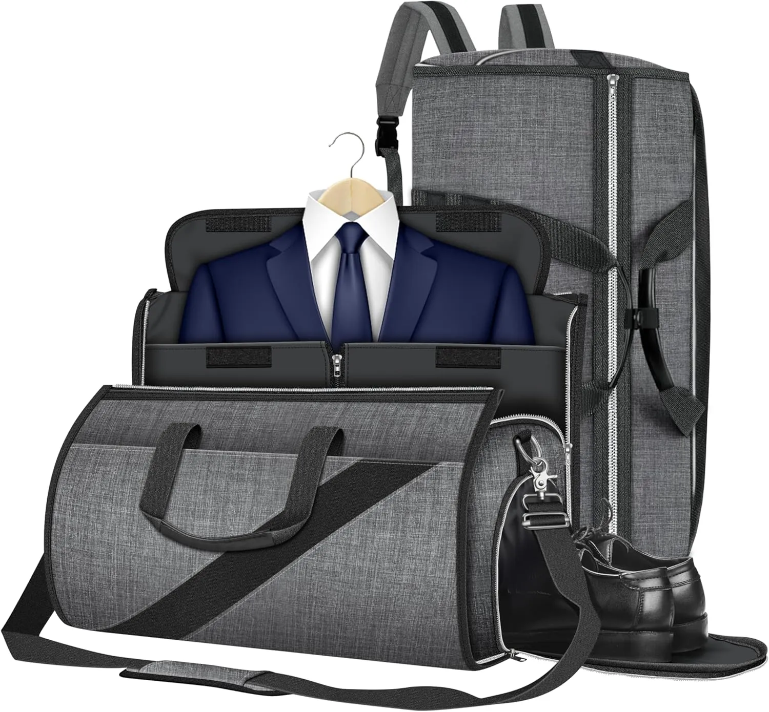 Garment Bag Large Duffel Bag Suit Travel Bag for Travel，Weekend Travel Backpack,Travel Flight Bag with Shoes Pouch for Men Women