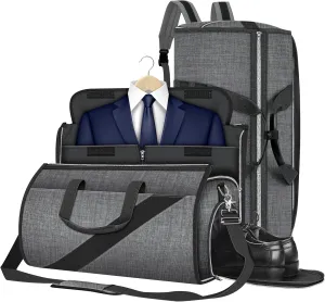 Garment Bag Large Duffel Bag Suit Travel Bag for Travel，Weekend Travel Backpack,Travel Flight Bag with Shoes Pouch for Men Women