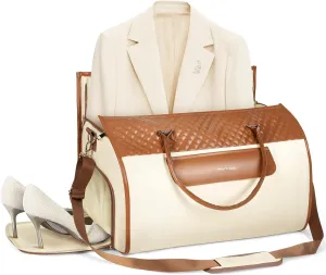 Garment Bags for Travel - 2 in 1 Convertible Travel Duffle Garment Bag with Shoe Compartment Shoulder Strap Water-resistant Suit Bag for Weekender Suit Wedding Dress