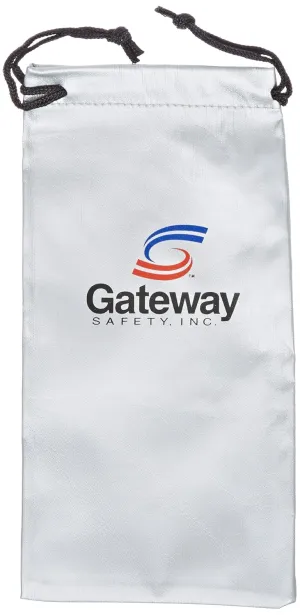 Gateway Safety C8200 Crumple Pouch with Drawstring, Silver-Logo (Bag of 10)