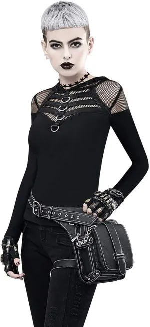 Gear Duke Victorian Retro Shoulder Waist Bags Steampunk Gothic PU Leather Fanny Bag for Steampunk Cosplay (Style_1, One size)