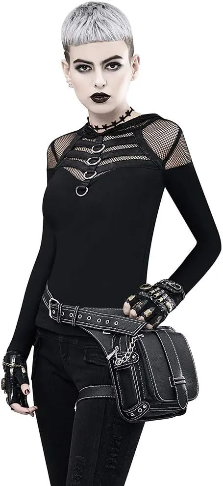 Gear Duke Victorian Retro Shoulder Waist Bags Steampunk Gothic PU Leather Fanny Bag for Steampunk Cosplay (Style_1, One size)