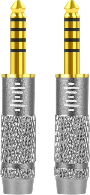 Geekria 4.4mm Male to (1/8'') 3.5mm/2.5mm Balanced Female Headphones Adapter, Aluminum Alloy Conversion Audio Plug, Gold Plated (2 Pack)