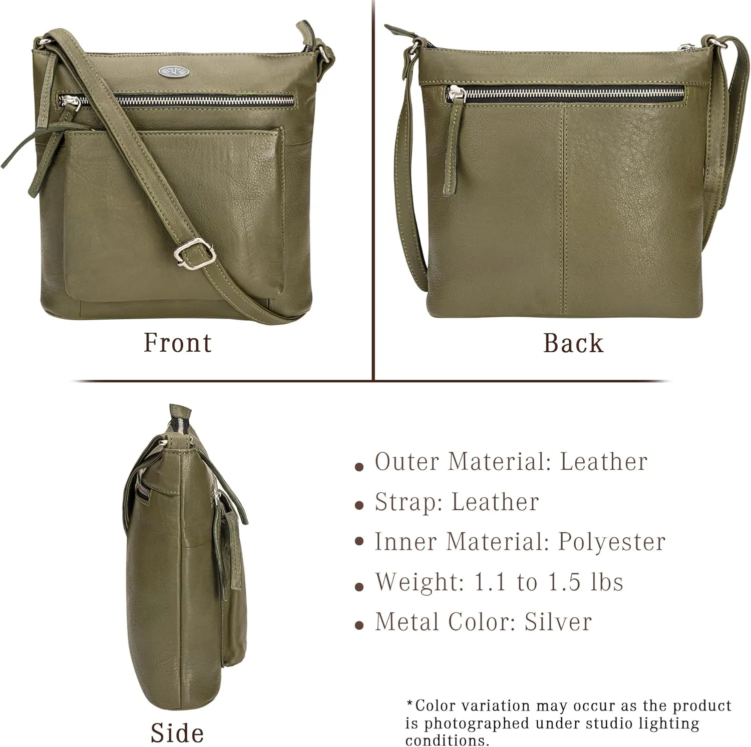 Genuine Leather Crossbody Bags for Women, Premium Handmade Leather Purses - Shoulder Handbags, Adjustable Strap