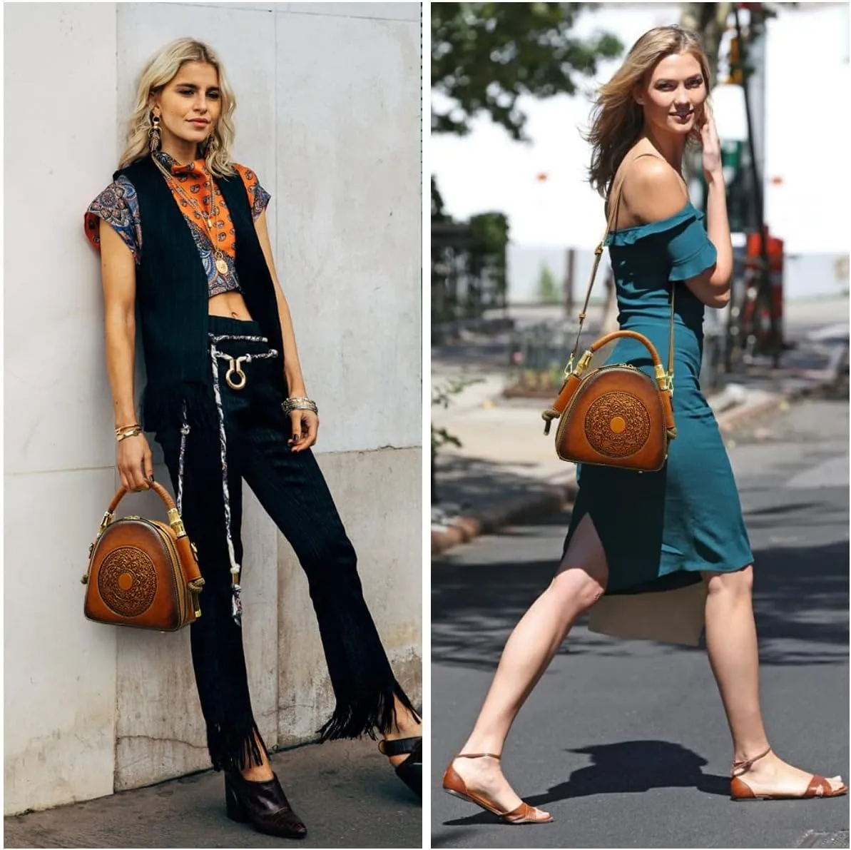 Genuine Leather Pocketbooks for Women, Retro Organizer Top Handle Satchel Totem Leather Handbag Ladies