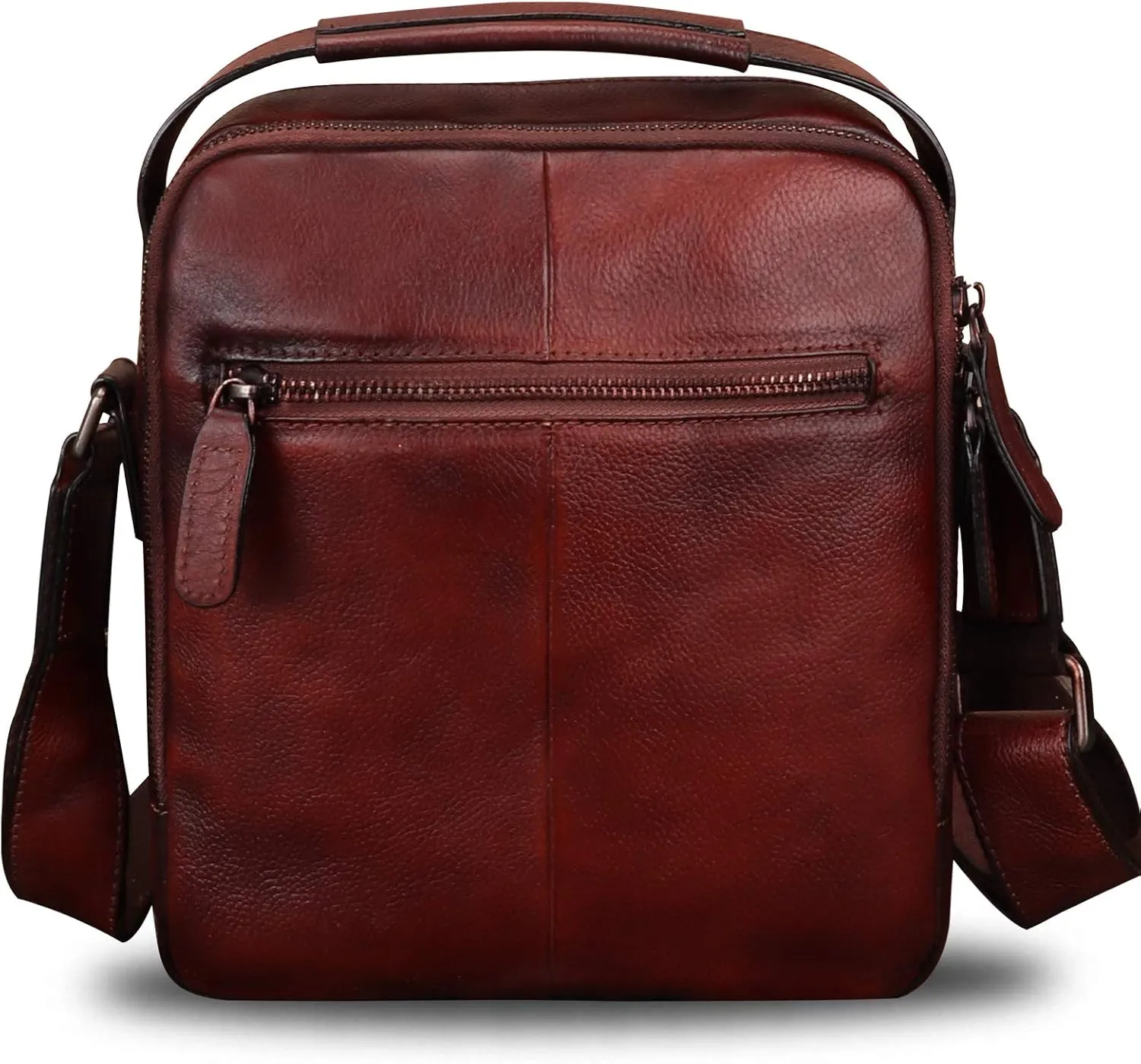 Genuine Leather Purse and Shoulder Bag for Men Vintage Real Leather Messenger Bag Handbag Crossbody Satchel Purse Strap