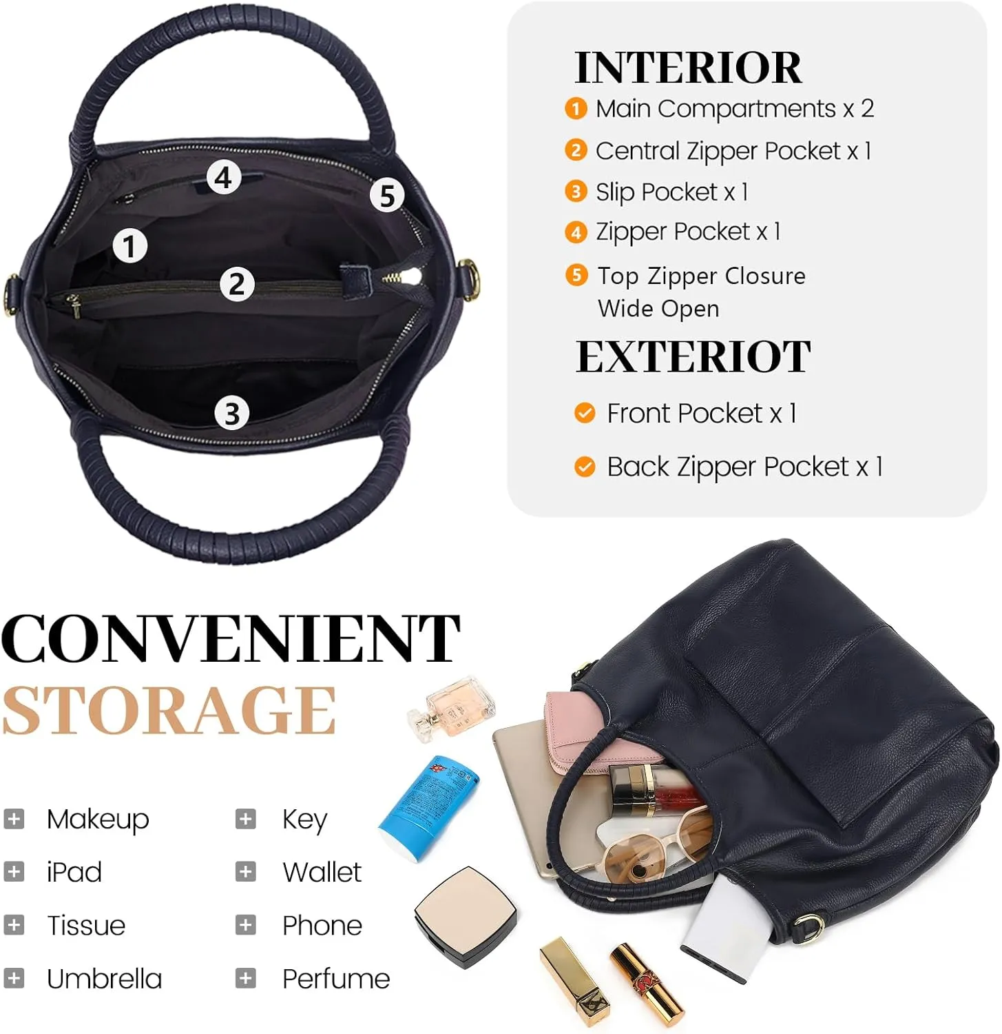 Genuine Leather Purses for Women Crossbody Shoulder Bags Designer Handbags Top Handle Satchel Bag