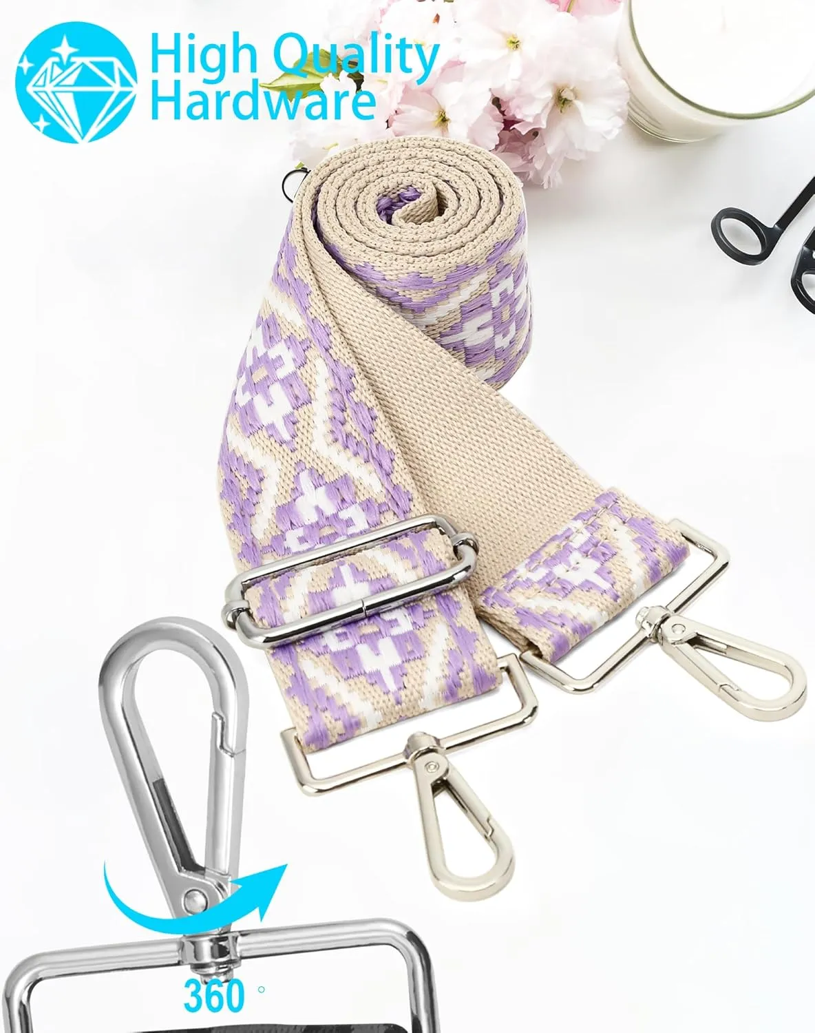 GINJKGO Purse Straps Replacement Crossbody - Adjustable Bag Strap for Purses, Wide Shoulder Strap for Women Guitar Purses