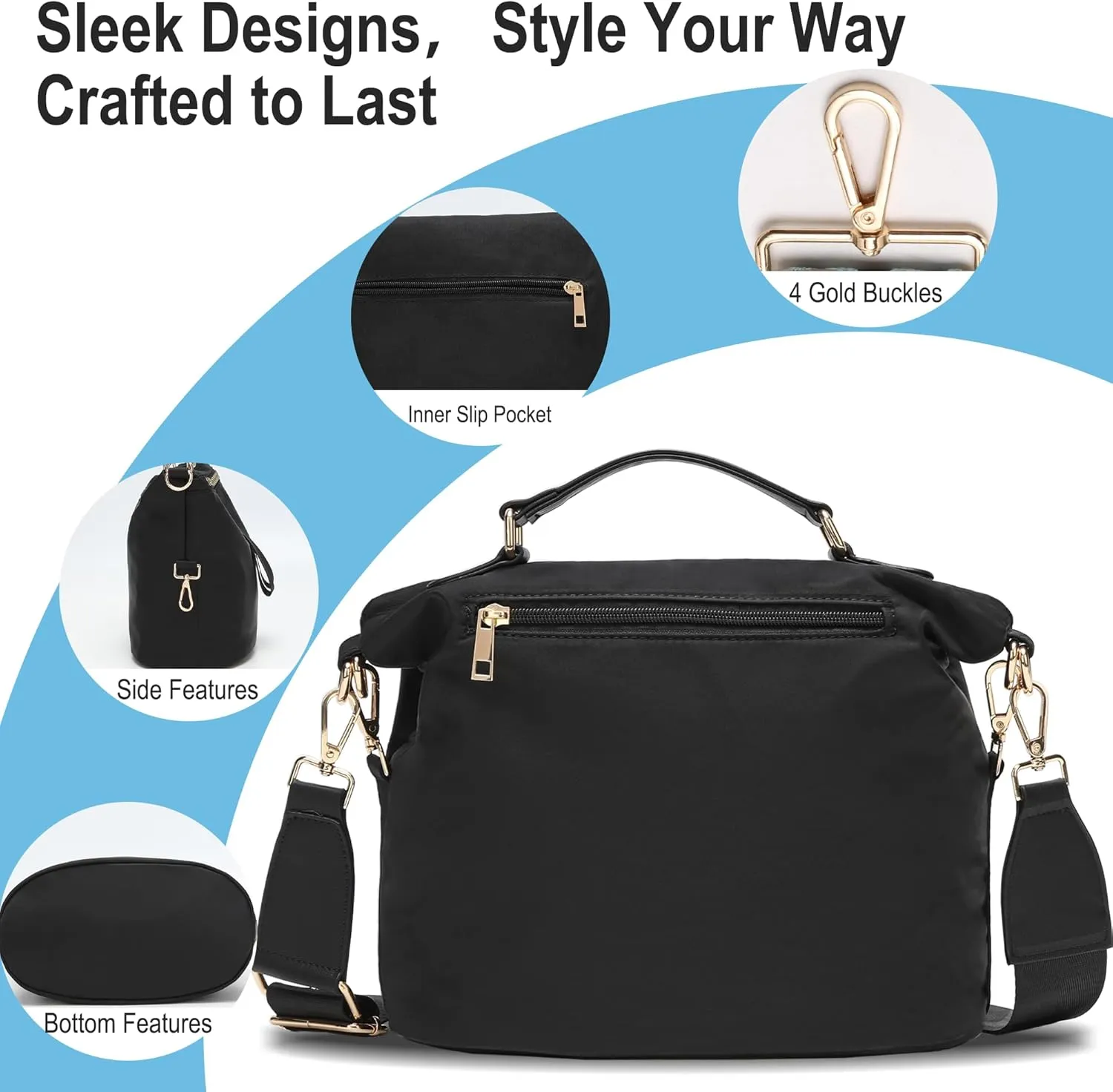 GINJKGO Purse Straps Replacement Crossbody - Adjustable Bag Strap for Purses, Wide Shoulder Strap for Women Guitar Purses