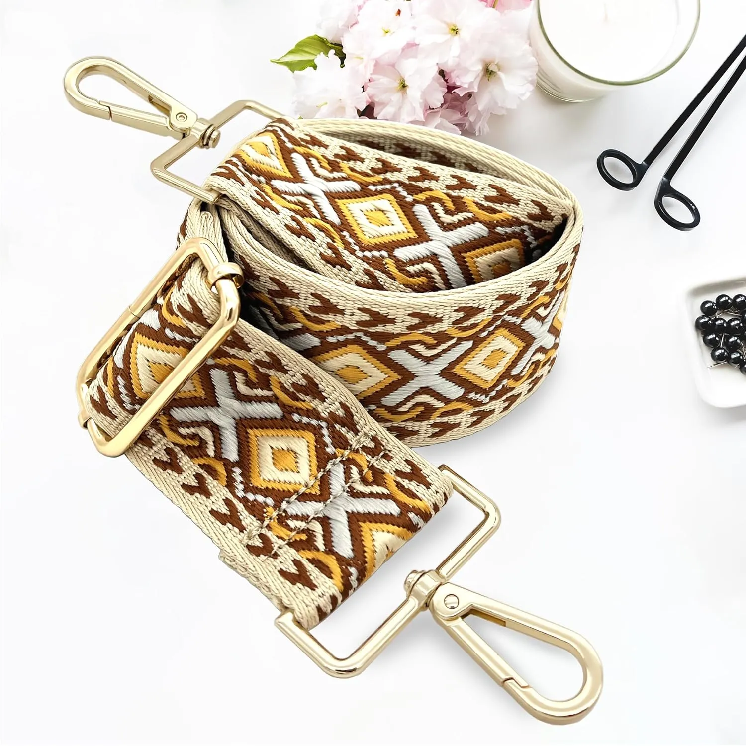 GINJKGO Purse Straps Replacement Crossbody - Adjustable Bag Strap for Purses, Wide Shoulder Strap for Women Guitar Purses
