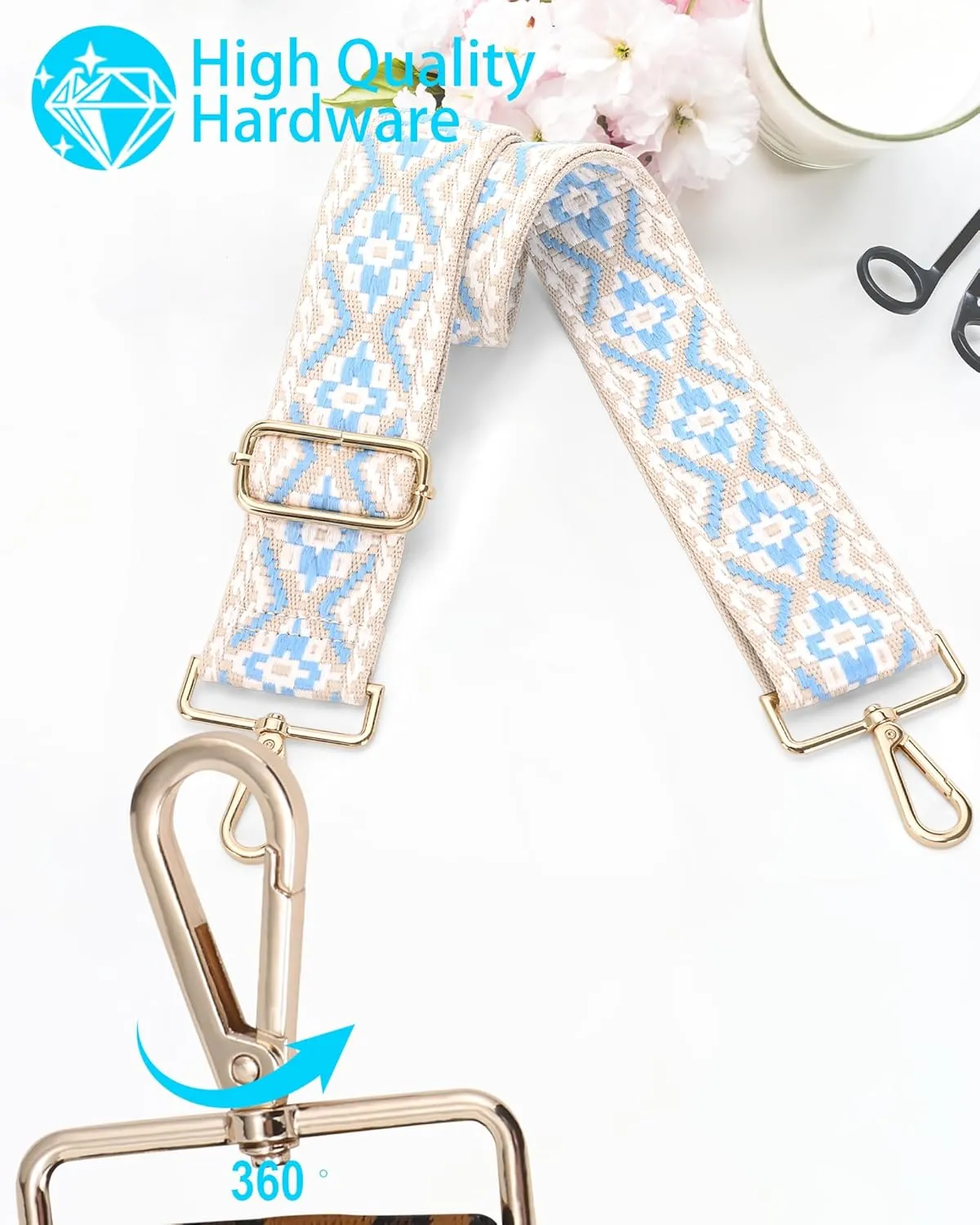 GINJKGO Purse Straps Replacement Crossbody - Adjustable Bag Strap for Purses, Wide Shoulder Strap for Women Guitar Purses