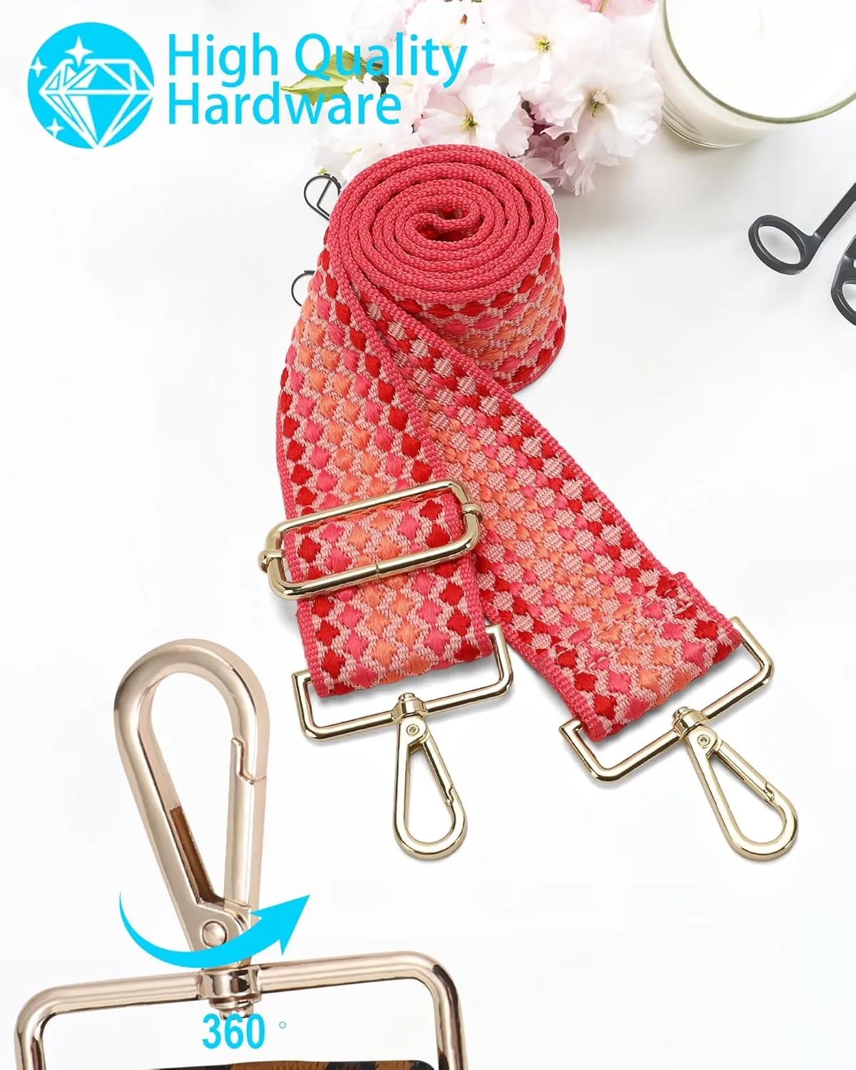 GINJKGO Purse Straps Replacement Crossbody - Adjustable Bag Strap for Purses, Wide Shoulder Strap for Women Guitar Purses