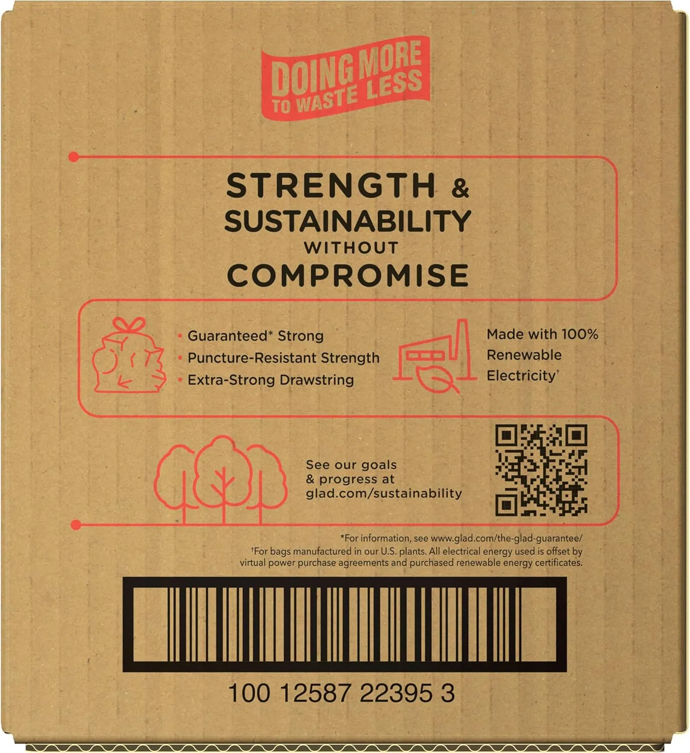 Glad Guaranteed Strong Large Drawstring Trash Bags, 30 Gal, 70 Ct, Pack May Vary